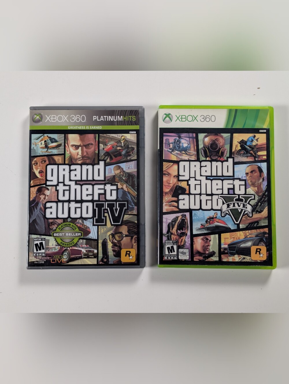 Grand Theft Auto GTA 4 & 5 Lot Xbox 360 Open World Action Games